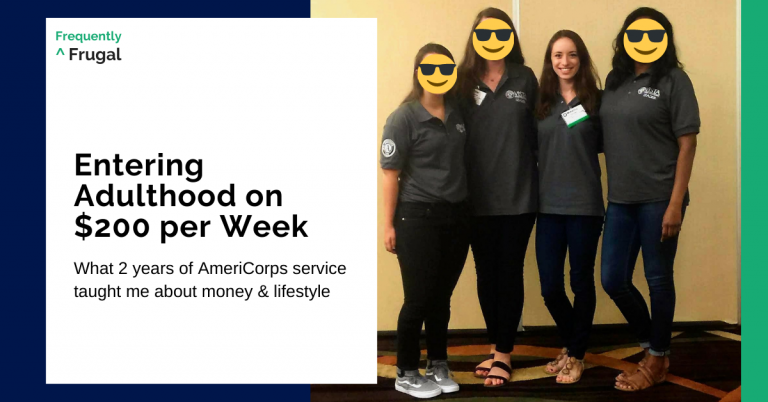 post title accompanied by four people dressed in AmeriCorps VISTA polo t-shirts